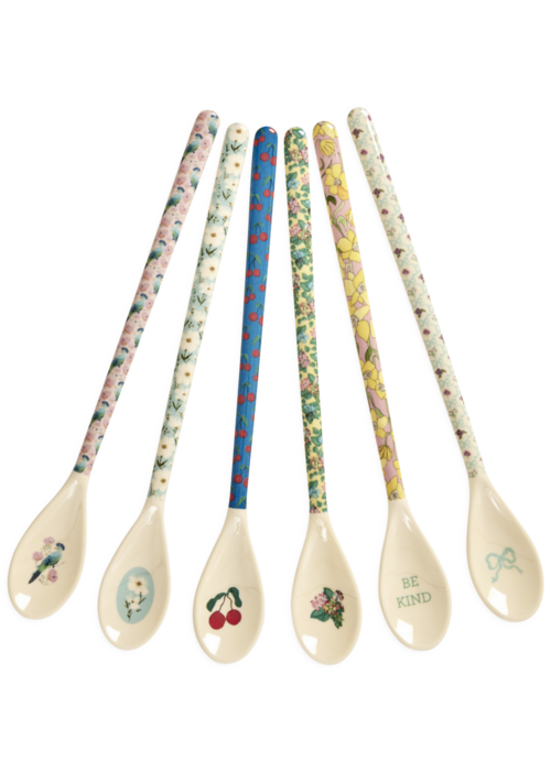 RICE Set 6 lange lattelepels - Show Your True Colors Prints - RICE