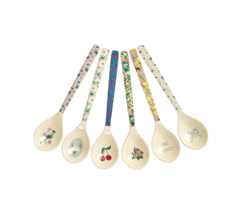 RICE - Set 6 Theelepels - “Show Your True Colors” prints