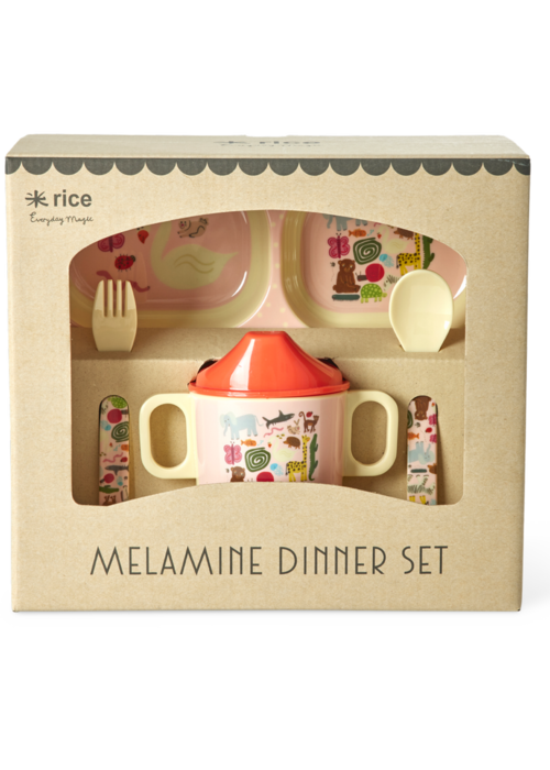 RICE Baby Dinerset - Wildlife Print - RICE