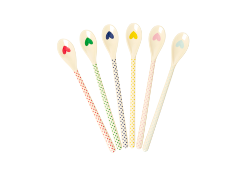 rice Set 6 lange lattelepels - Favorite Hearts Print - RICE