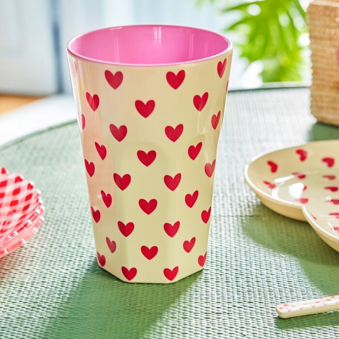 RICE Grote Beker - Darling Hearts Print - rice