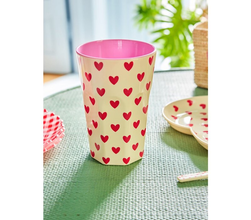 rice - Grote Beker - Darling Hearts Print