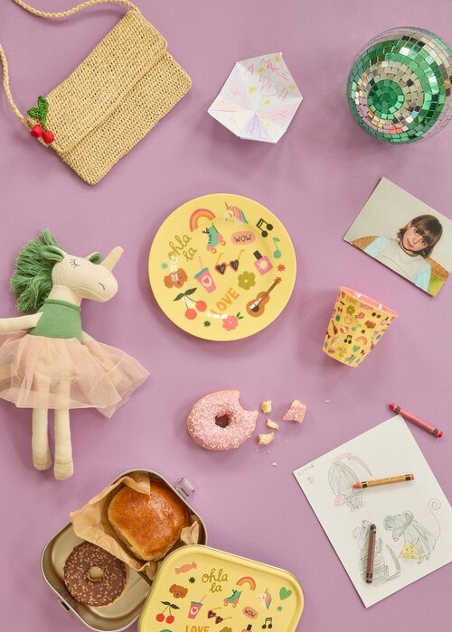 RICE Kinderbord - Unicorn Love Print - rice