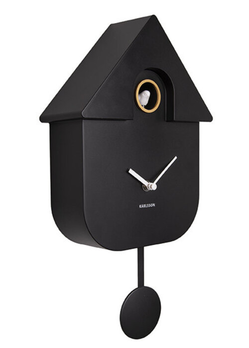 Present Time Wall clock Modern Cuckoo ABS Black - Karlsson