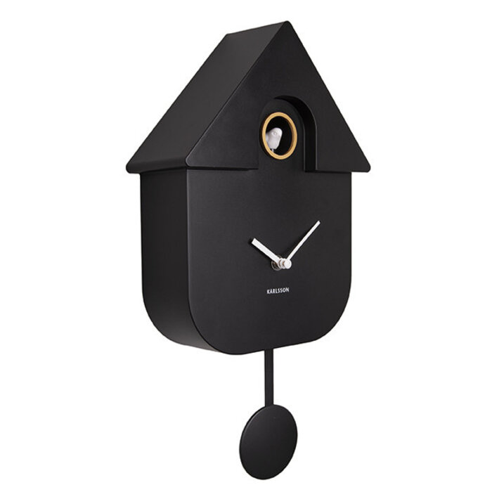 Karlsson - Wall clock Modern Cuckoo ABS Black