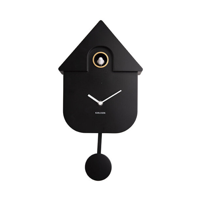 Karlsson - Wall clock Modern Cuckoo ABS Black