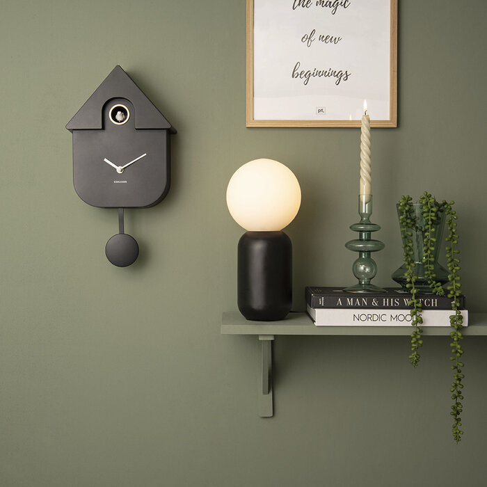 Present Time Wall clock Modern Cuckoo ABS Black - Karlsson