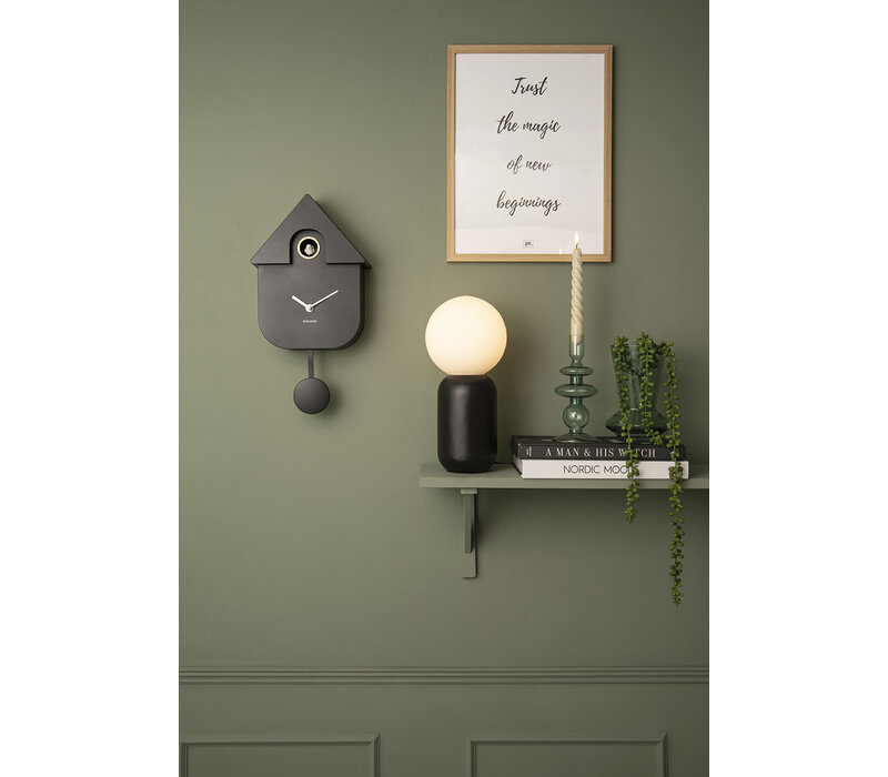 Karlsson - Wall clock Modern Cuckoo ABS Black