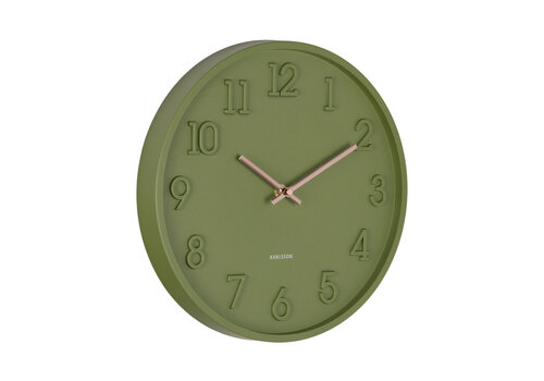 Present Time Wall Clock Calma - Army Green - Karlsson