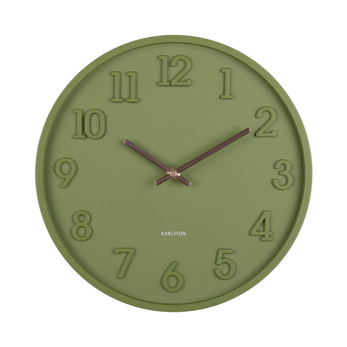 Karlsson - Wandklok Calma Army Green