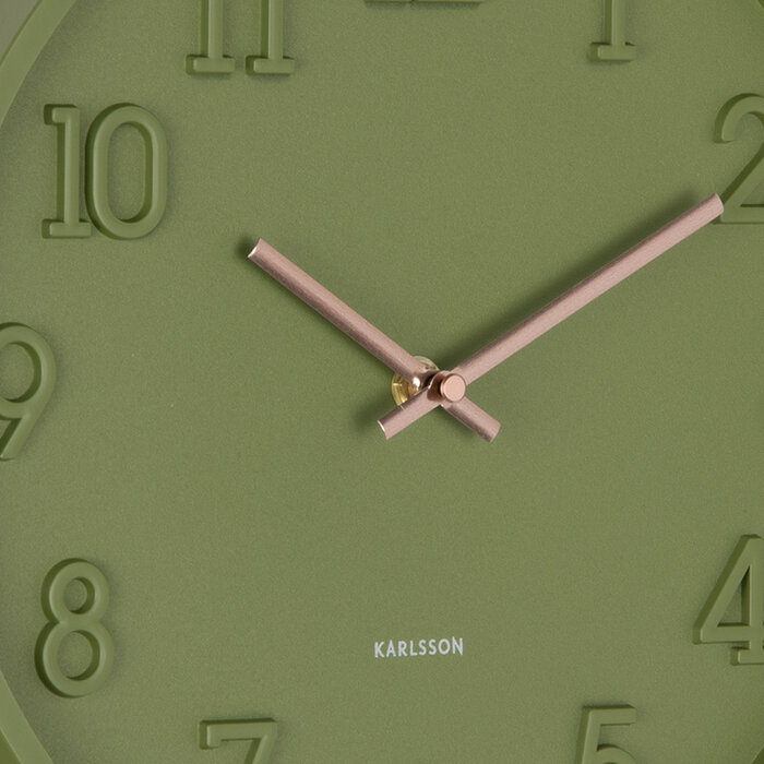 Karlsson - Wandklok Calma Army Green