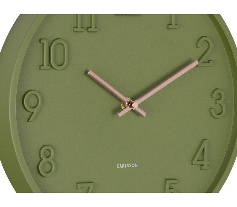 Karlsson - Wall Clock Calma - Army Green