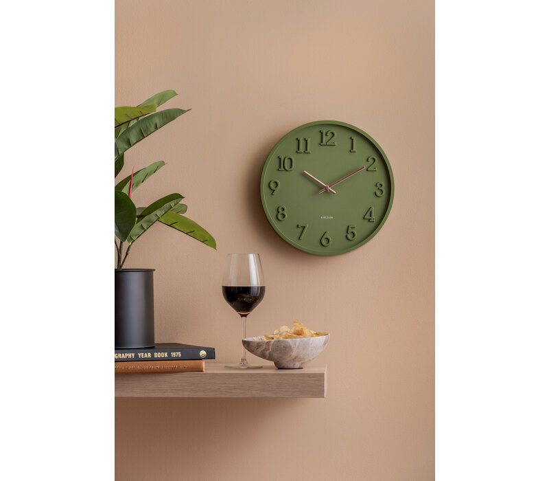 Karlsson - Wall Clock Calma - Army Green