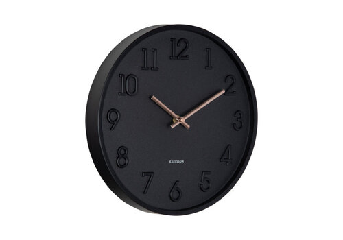 Present Time Wall Clock Calma - Matt Black - Karlsson