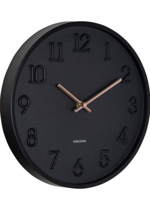 Present Time Wall Clock Calma - Matt Black - Karlsson
