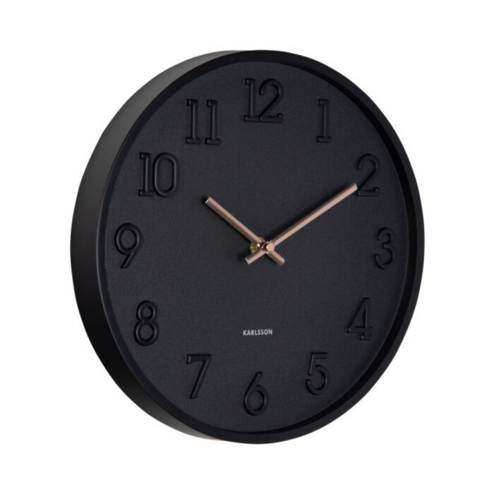Present Time Wall Clock Calma - Matt Black - Karlsson
