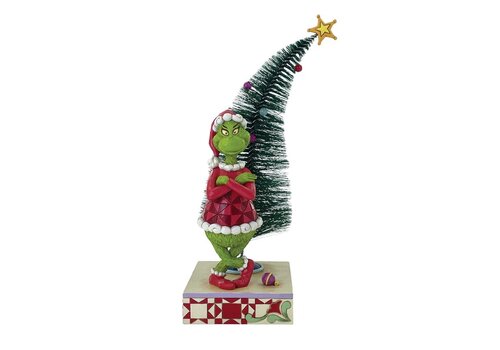 The Grinch by Jim Shore The Grinch with Arms Crossed and a Sisal Tree Figurine - The Grinch by Jim Shore