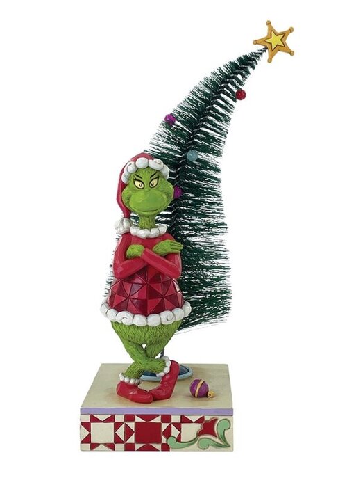 The Grinch by Jim Shore The Grinch with Arms Crossed and a Sisal Tree Figurine - The Grinch by Jim Shore