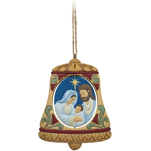 Rotating Holy Family in Bell Hanging Ornament - Heartwood Creek 