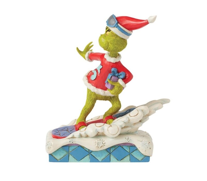 The Grinch by Jim Shore - The Grinch Snowboarding