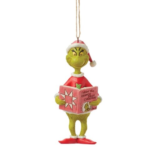 How The Grinch Stole Christmas Book Hanging Ornament - The Grinch by Jim Shore 