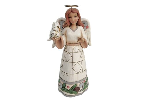 Heartwood Creek White Woodland Angel with Owl Hanging Ornament - Heartwood Creek