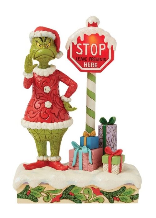 The Grinch by Jim Shore The Grinch with Flashing Stop Sign - The Grinch by Jim Shore