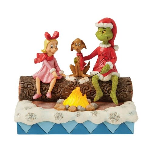Grinch, Cindy-Lou and Max Roasting Marshmallows (LED) - The Grinch by Jim Shore 