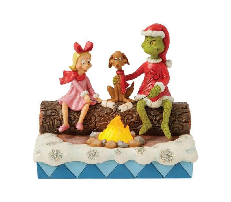 The Grinch by Jim Shore - Grinch, Cindy-Lou and Max Roasting Marshmallows (LED)