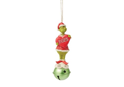 The Grinch by Jim Shore Grinch Holding Bell 2025 Hanging Ornament - The Grinch by Jim Shore