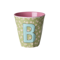RICE - B - Middelgroot Beker - Flowers Soft Green