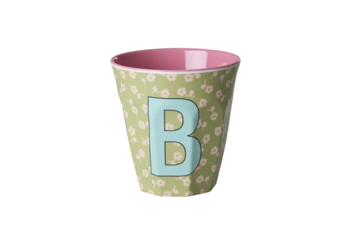 rice B - Middelgroot Beker - Flowers Soft Green - RICE