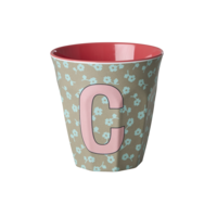 RICE - C - Middelgroot Beker - Flowers Dark Sand
