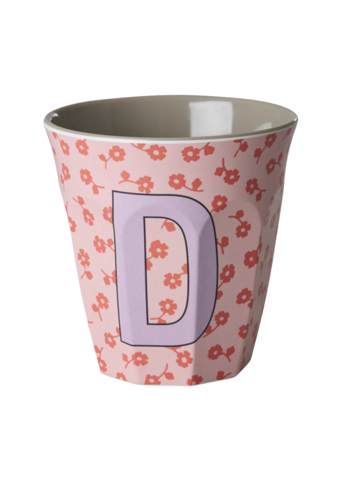 RICE D - Middelgroot Beker - Flowers Pink - RICE