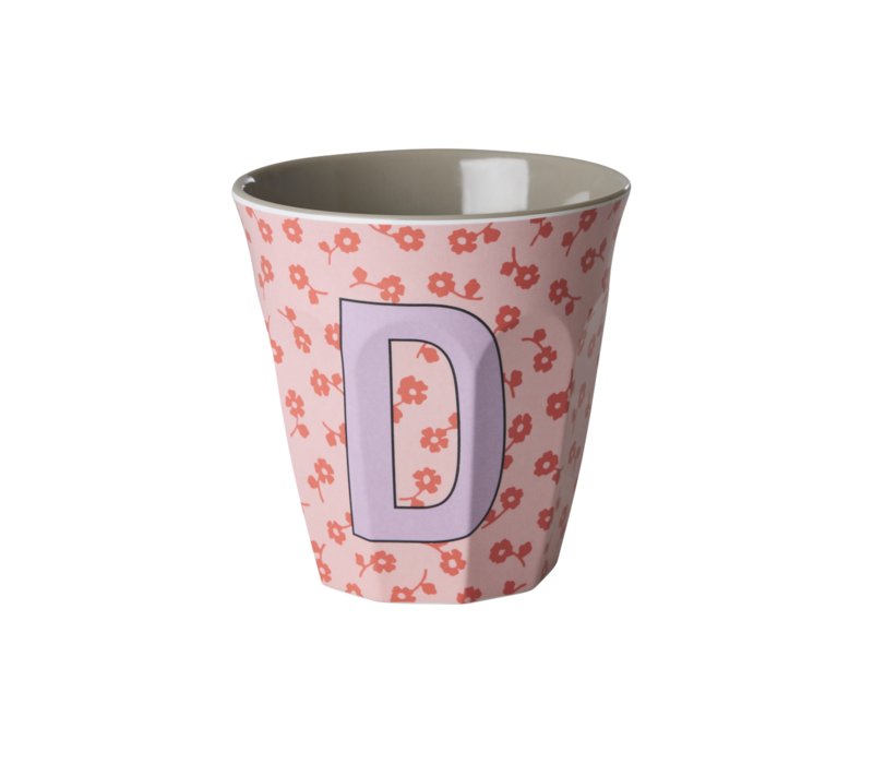 RICE - D - Middelgroot Beker - Flowers Pink