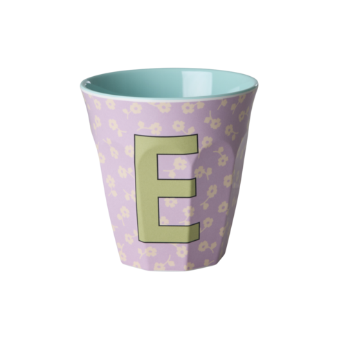 E- Middelgroot Beker - Flowers Soft Purple - RICE 