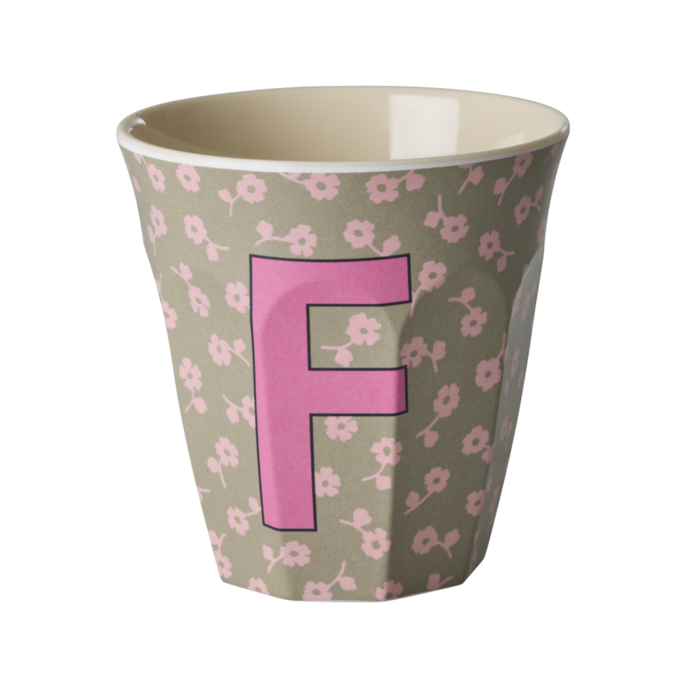 RICE - F - Middelgroot Beker - Flowers Dark Sand