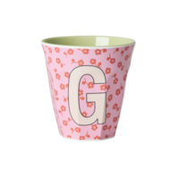 RICE - G - Middelgroot Beker - Flowers Pink