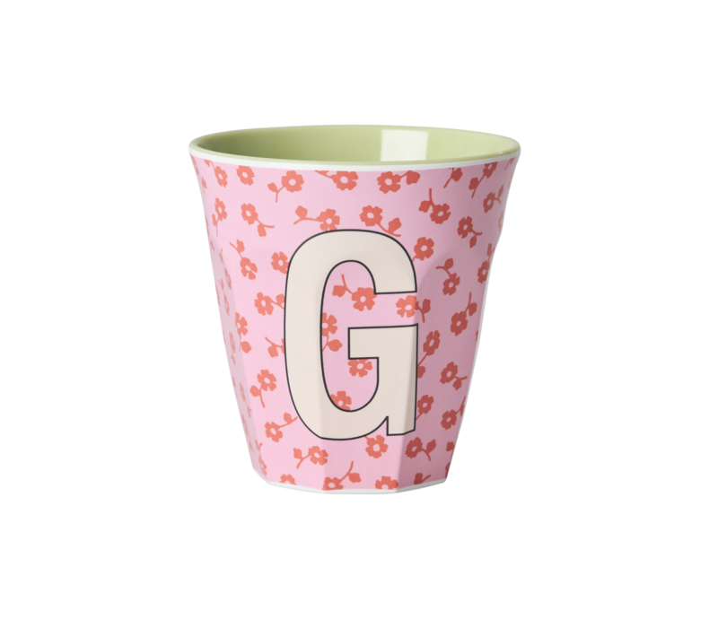 RICE - G - Middelgroot Beker - Flowers Pink