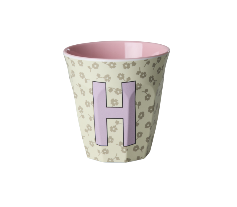 RICE - H - Middelgroot Beker - Flowers Cream