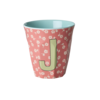 J - Middelgroot Beker - Flowers Coral - RICE