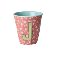 RICE - J - Middelgroot Beker - Flowers Coral