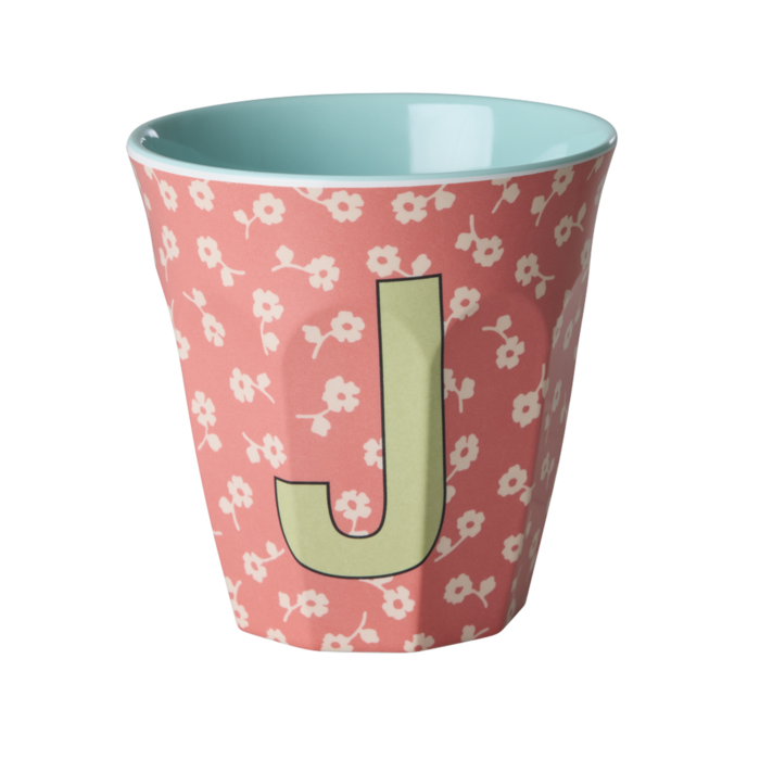 RICE - J - Middelgroot Beker - Flowers Coral