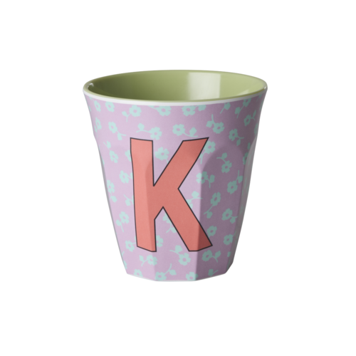 K - Middelgroot Beker - Flowers Soft Purple - RICE 