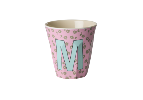 Rice M - Middelgroot Beker - Flowers Pink - RICE