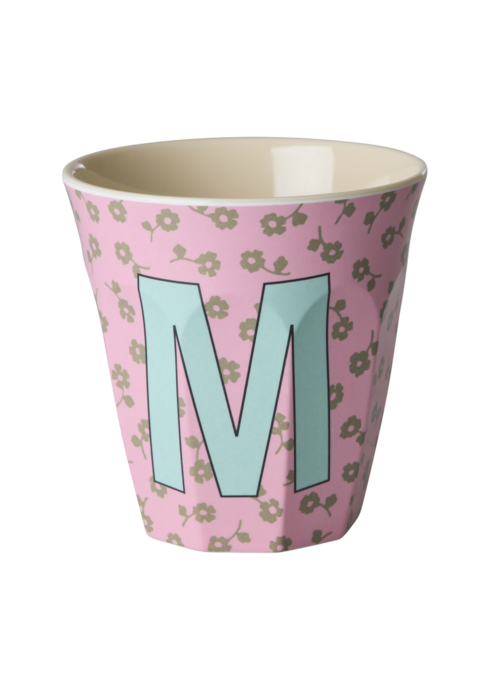 RICE M - Middelgroot Beker - Flowers Pink - RICE