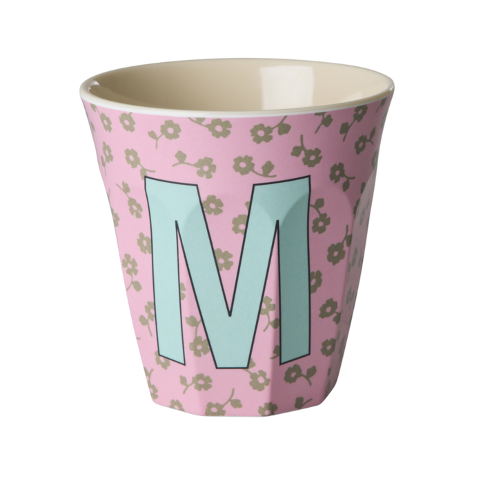 RICE M - Middelgroot Beker - Flowers Pink - RICE