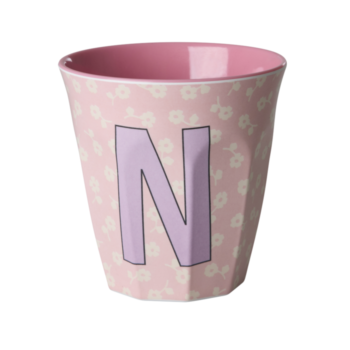 RICE - N - Middelgroot Beker - Flowers Soft Pink