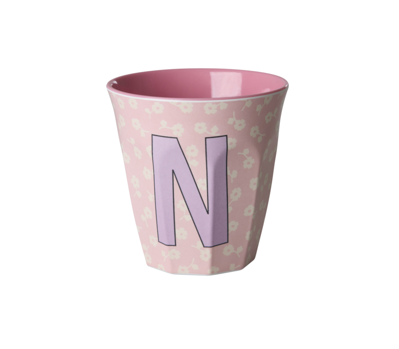 RICE - N - Middelgroot Beker - Flowers Soft Pink