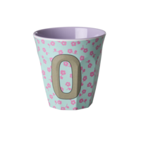 RICE - O - Middelgroot Beker - Flowers Soft Blue